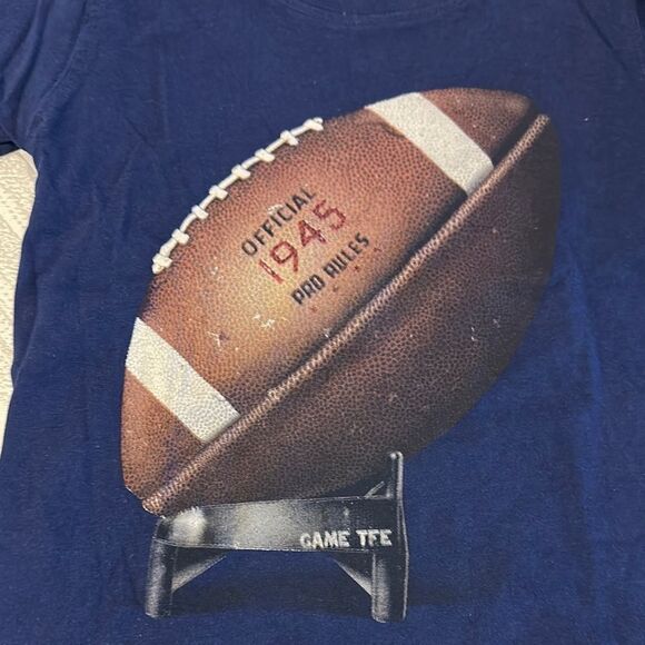 Wes & Willy Kids Football Navy Blue Graphic L/S Tee: Size 18M - Picture 2 of 8